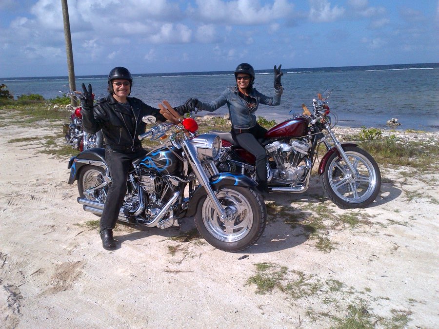 Motorcycles in the Cayman Custom Cycles workshop
